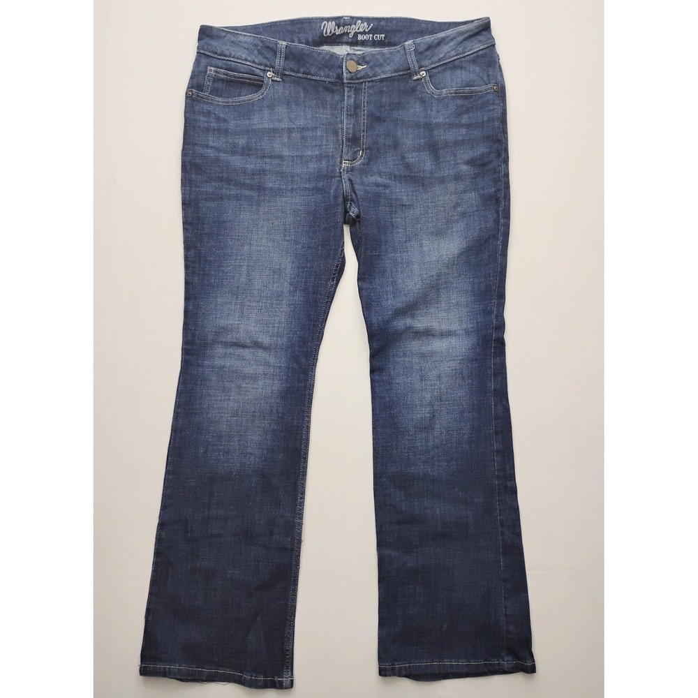 Wrangler Bootcut Dark Wash Mid Rise 09MWZ Womens Size 17 Western Rodeo